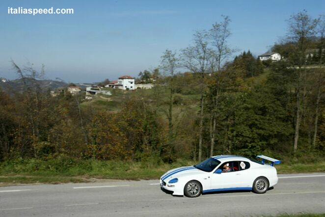 Luca Badoer drove the Maserati Trofeo on the Supercar Rally 2002