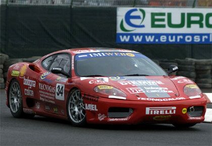 Pirelli Ferrari 360 Modena Challenge competitor on track at the 2002 Bologna Motor Show