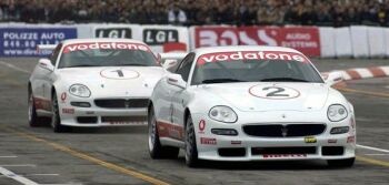 Maserati Trofeo at the 2002 Bologna Motor Show: Bertolini leads Burti