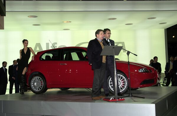 Ferrari Sporting director Jean Todt with the Alfa 147GTA. Todt has just taken delivery of one of these new 153mph hot hatches