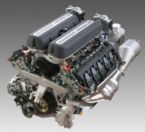 the all new 500bhp V10 engine that will power the Lamborghini Gallardo