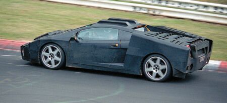 click here to enlarge this image of the Lamborghini Gallardo prototype undergoing trials