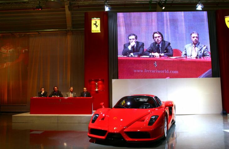 making it's European debut, the Ferrari FX prototype was present at the press conference