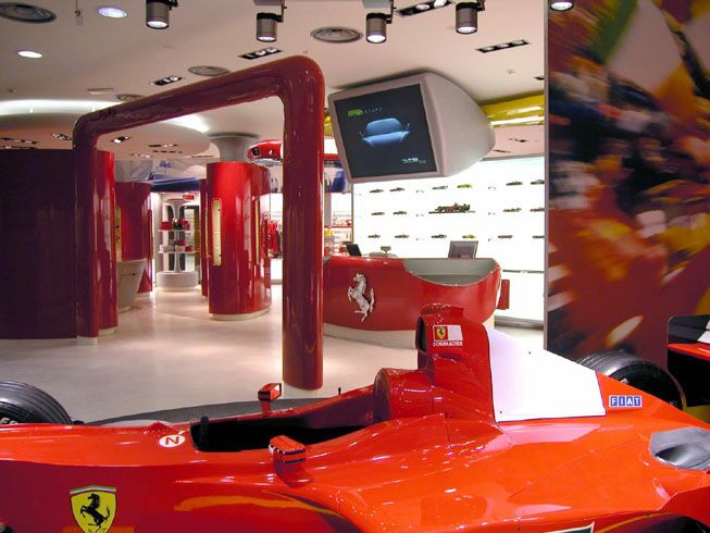 the Ferrari shop at Bologna Airport