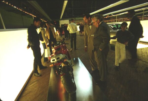 Ducatti motorbike at the 'Italian Avantgarde in Car Design' exhibition