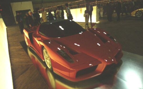 2002 Ferrari Enzo scale model at the 'Italian Avantgarde in Car Design' exhibition