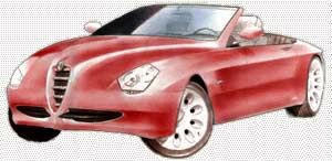 click here to view more artists impressions of the Alfa Romeo Spider replacement