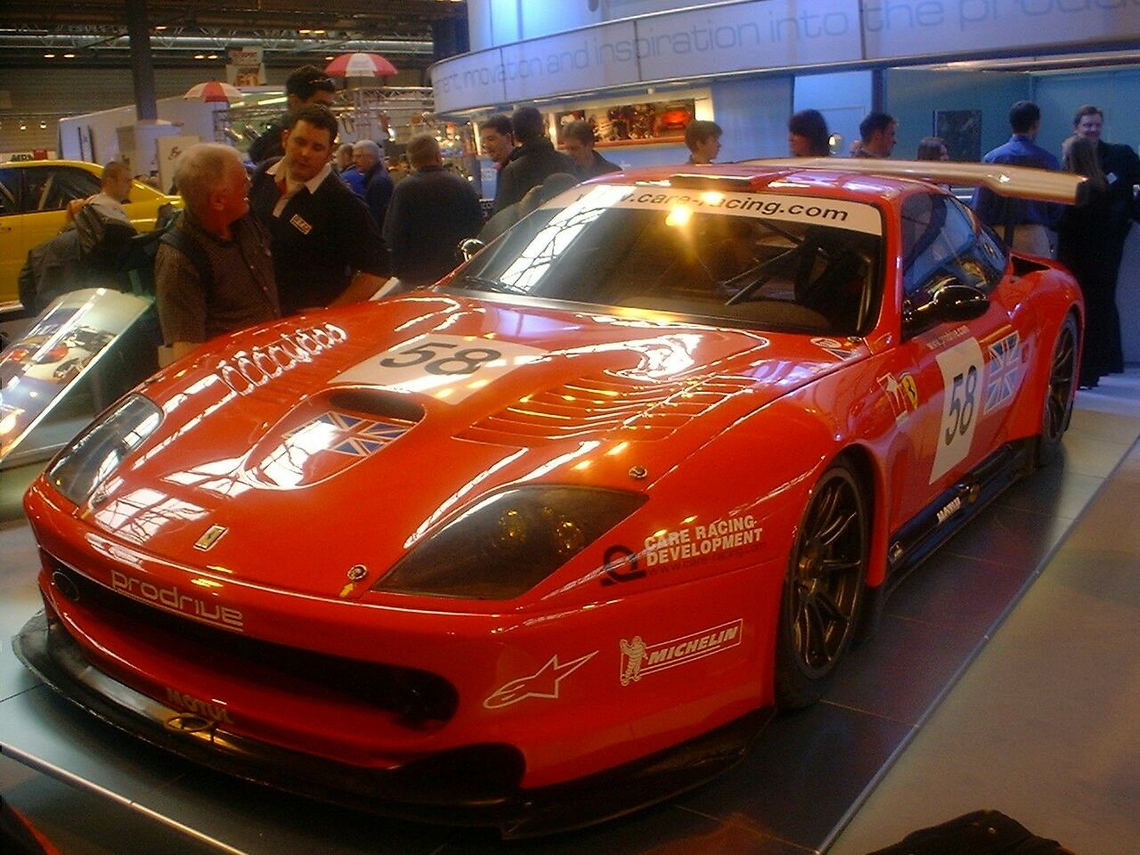 Prodrive Ferrari 550 Maranello GT racer at the 2003 Autosport International Motorsports Show at the Birmingham NEC