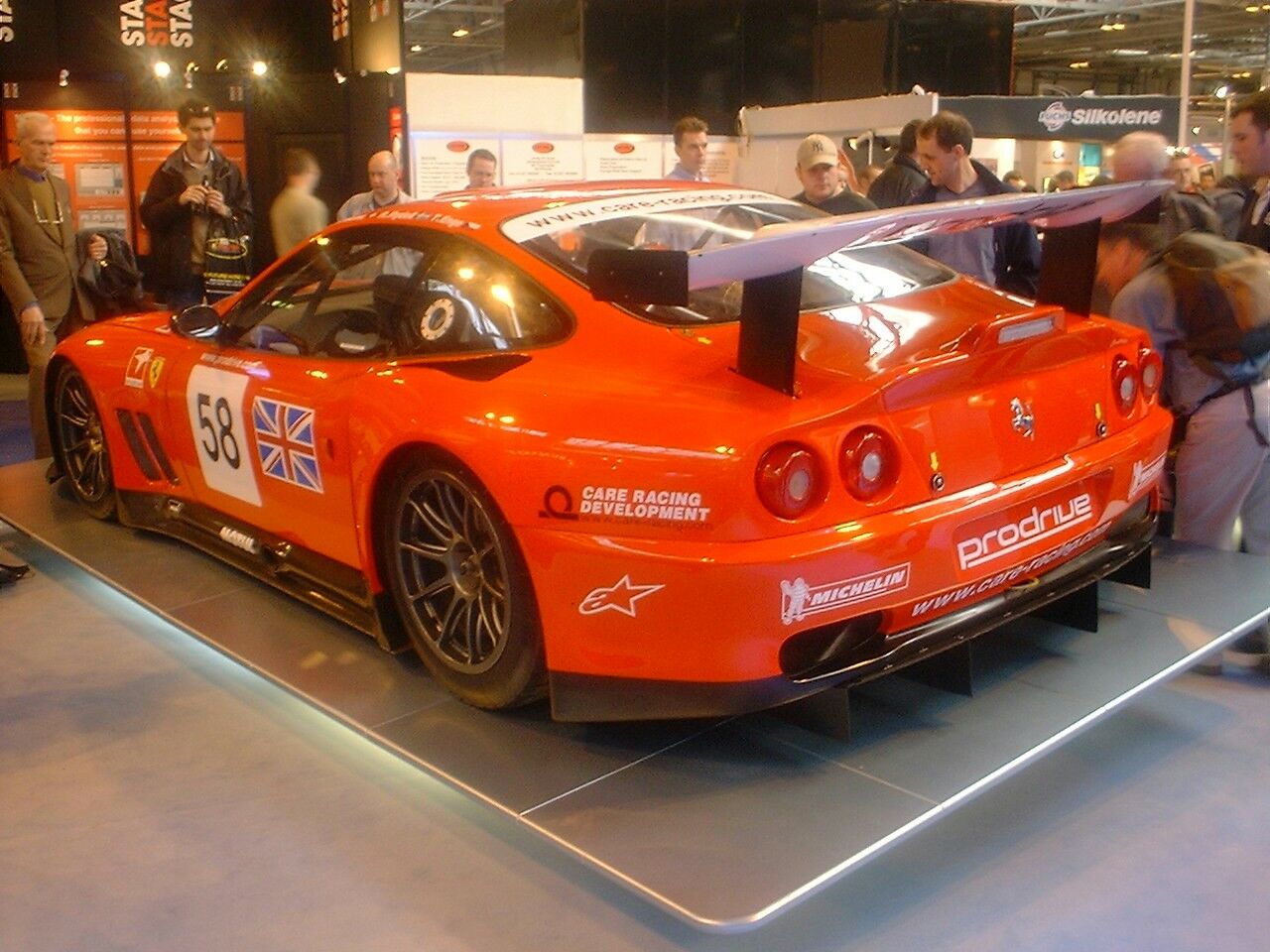 Prodrive Ferrari 550 Maranello GT racer at the 2003 Autosport International Motorsports Show at the Birmingham NEC