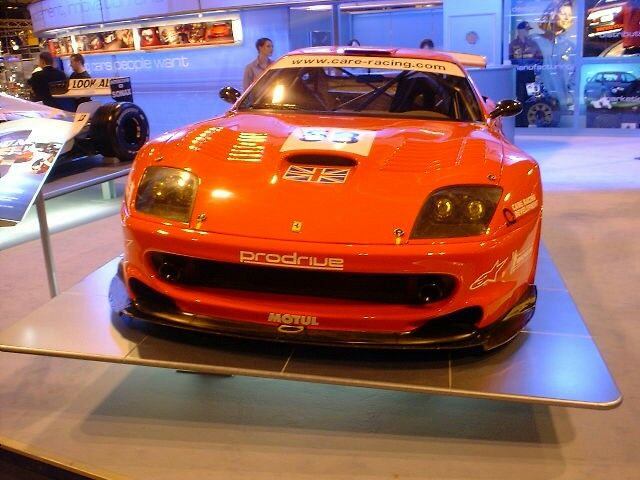 Prodrive Ferrari 550 Maranello GT racer at the 2003 Autosport International Motorsports Show at the Birmingham NEC