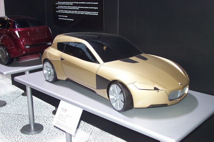 Model on the Maserati stand at the 2003 Bologna Motor Show