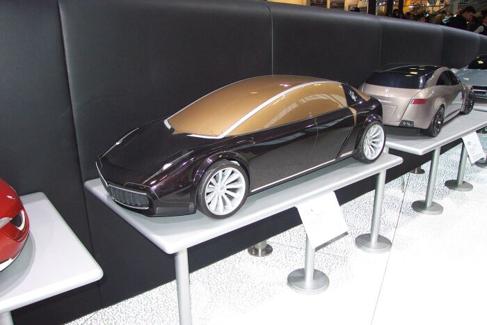 Model on the Maserati stand at the 2003 Bologna Motor Show