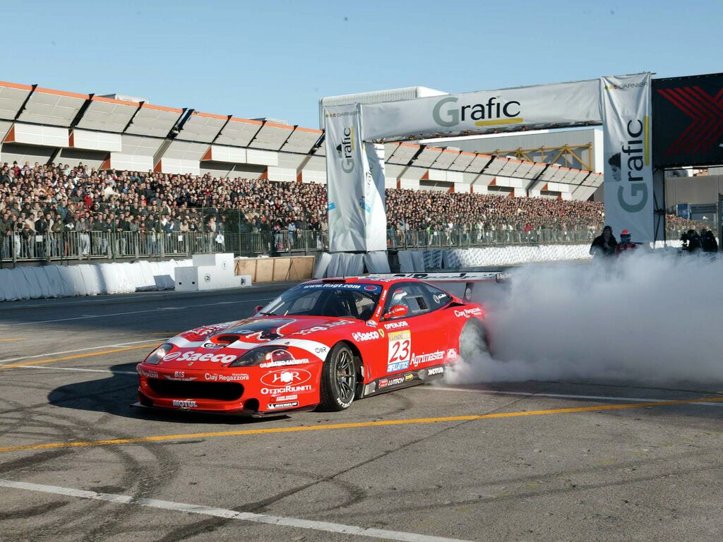 The FIA GT Championship wining Ferrari 550 Maranello at the Bologna Motor Show