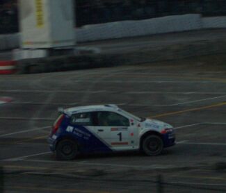 Rally action from the Graphic Arena at the Bologna Motor Show