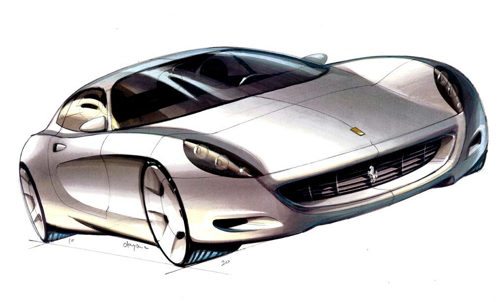 Pininfarina design sketch of the Ferrari 456GT replacement
