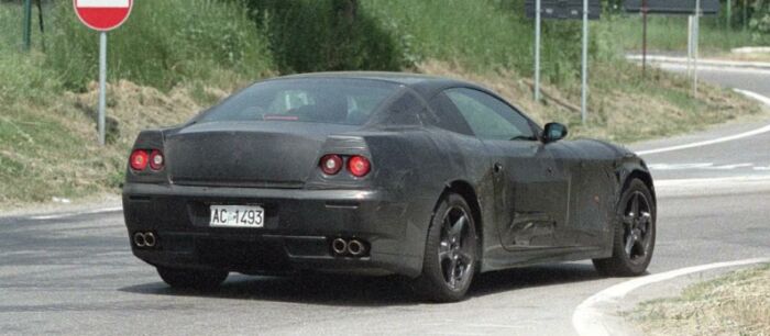 click here to view in high resolution this image of a Ferrari 460 prototype testing around Maranello
