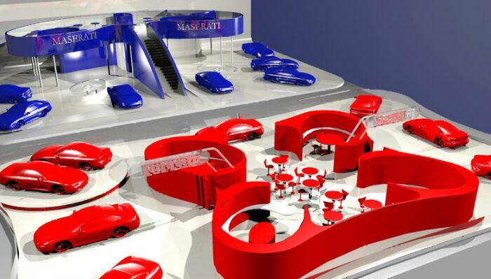 the Ferrari & Maserati stand at the 2003 Geneva Motor Show