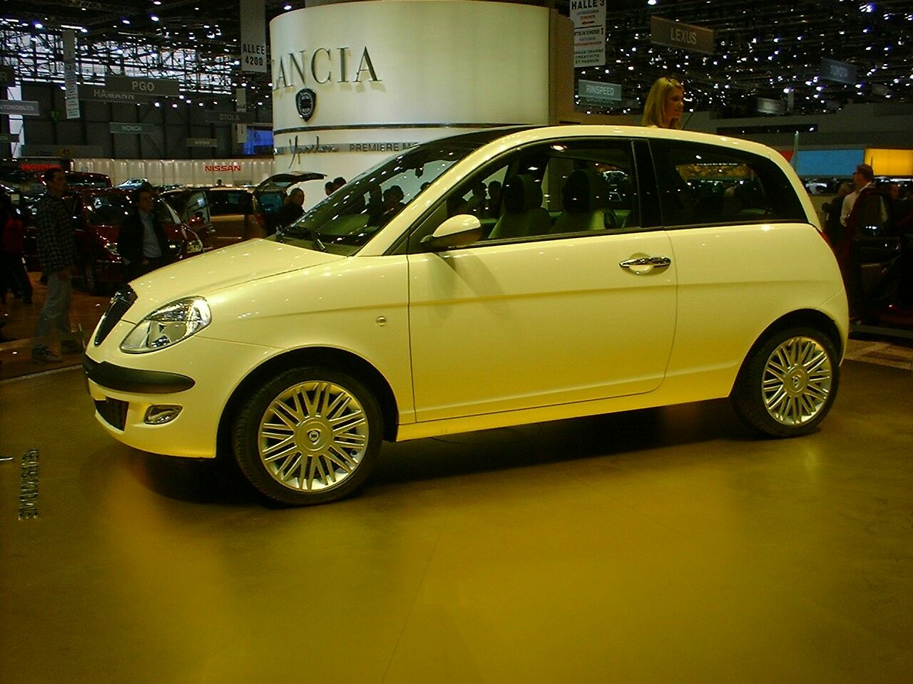 the new Lancia Ypsilon at the 2003 Geneva Motor Show