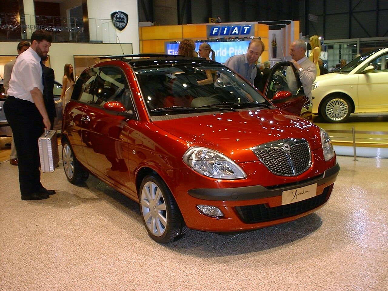 the new Lancia Ypsilon at the 2003 Geneva Motor Show