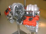 click here to see this image of the Maserati Coupe and Spyder's 4.2-litre V8 engine cutaway in high resolution
