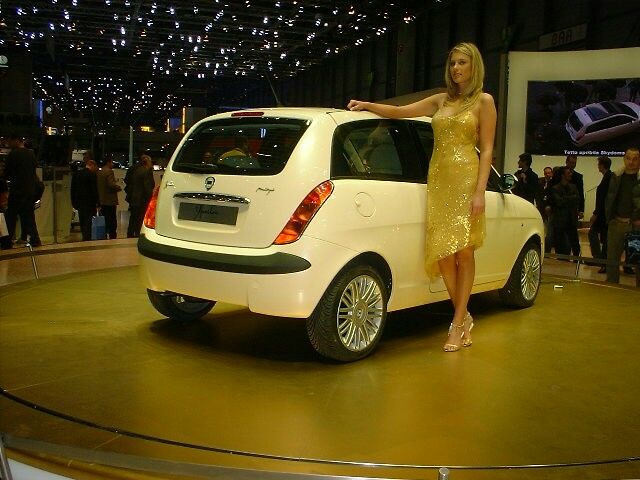 the new Lancia Ypsilon at the 2003 Geneva Motor Show