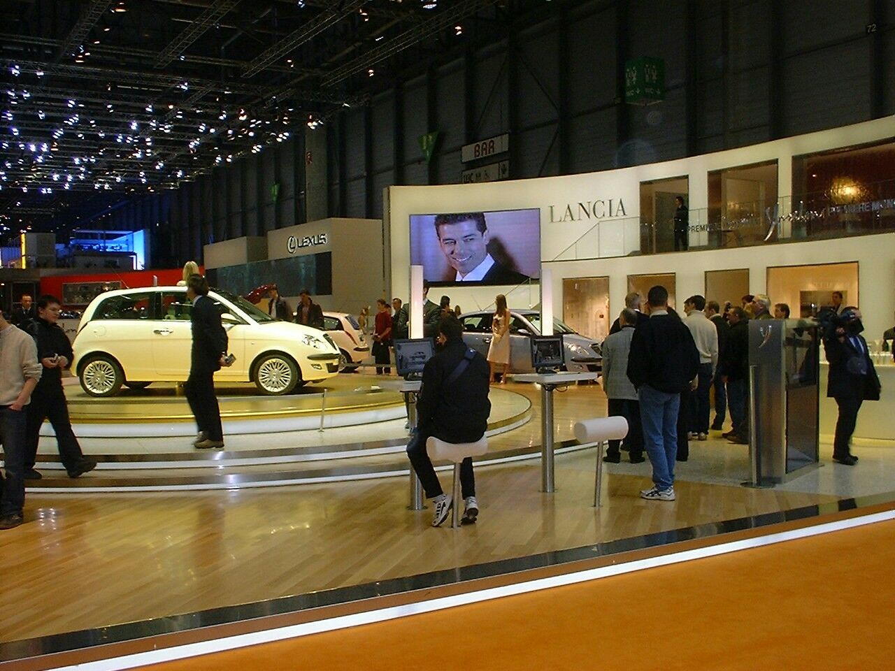 the Lancia stand at the 2003 Geneva Motor Show