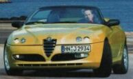 click here to enlarge this image of how the facelifted Alfa Spider, due in March, may look