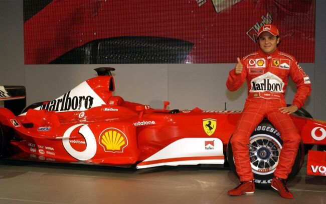 new test driver Felipe Massa with the Ferrari F2003-GA