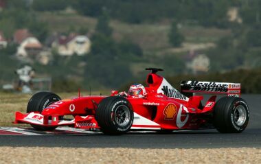 Ferrari during qualifying in Hungary