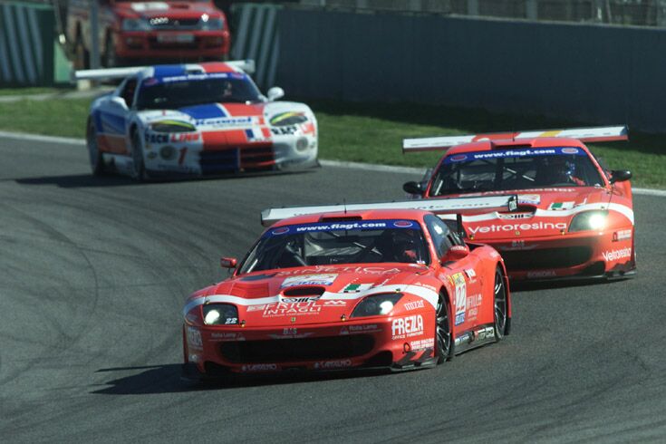 the BMS Scuderia Italia team, seen here at the opening round in Barcelona, take a commanding lead into this weekend's round at Pergusa