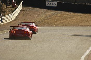 the Veloqx Prodrive Ferrari 550 Maranellos took first and second on the grid for the Le Mans 24 Hours