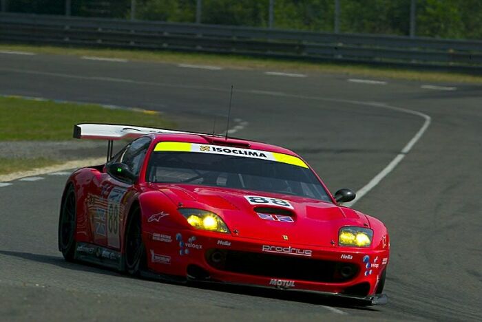 the Veloqx Prodrive Ferrari 550 Maranellos took first and second on the grid for the Le Mans 24 Hours