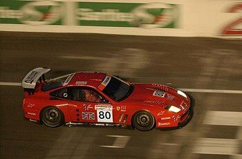 the no80 Veloqx Prodrive Ferrari 550 retired after suffering wheel bearing failure with Anthony Davidson at the wheel