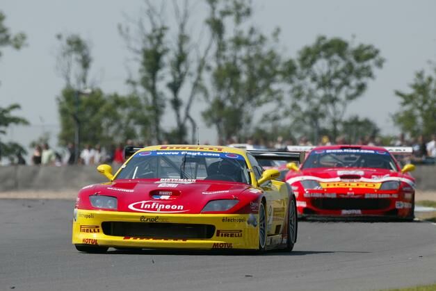 the no10 JMB Racing Ferrari 550 Maranello at Donington Park