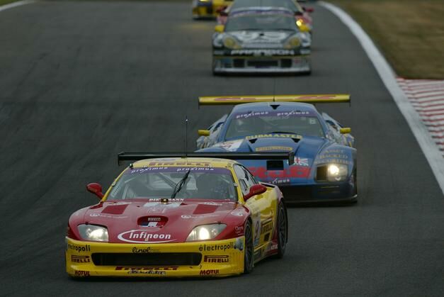 Overnight the JMB Racing Ferrari 550 Maranello had kept close to the leading pace, but retired shortly before the 18 hour mark with engine failure