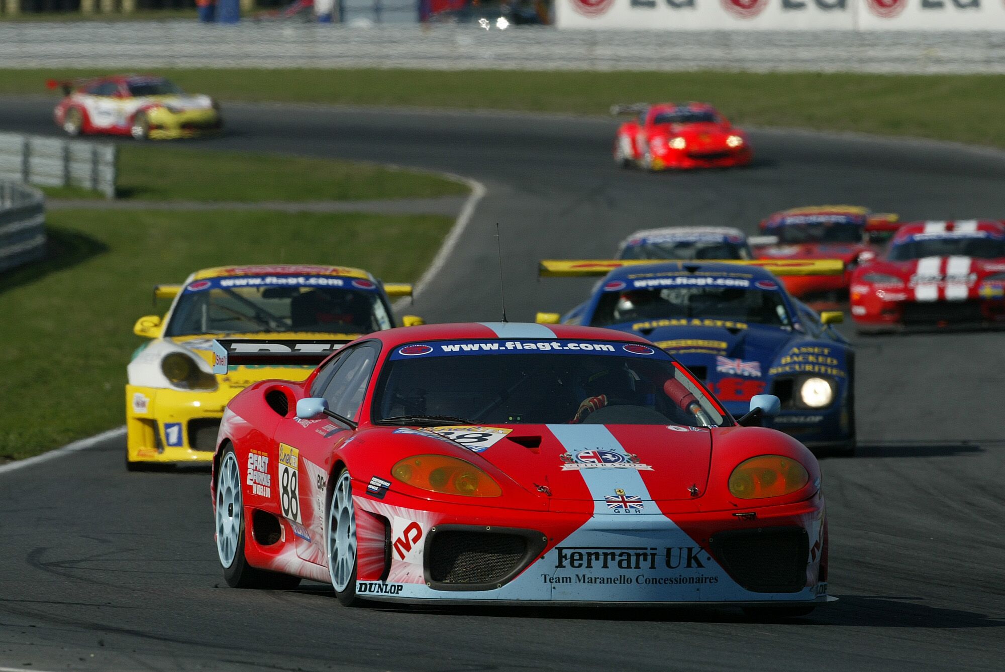 The 88 Team Maranello Concessionaires Ferrari 360 Modena on its way to a podium finish at Oschersleben. Second and third positions in Germany keep the team in the hunt for the N-GT team's title.