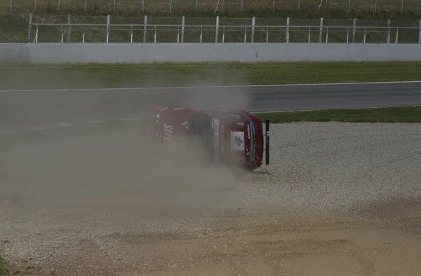 Gabriele Tarquini rolls his Alfa Romeo 156GTA during the opening free practice