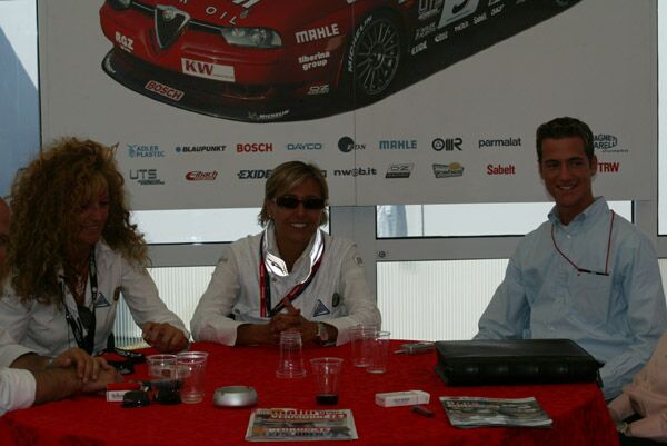 Sebastian Stahl with Monica Sipsz and Autodelta sporting director Tiziana Borghi