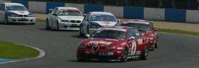 Early race 1 action: Gabriele Tarquini and Nicola Larini lead the field