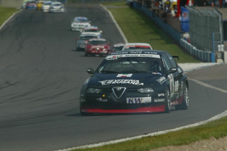 Paolo Ruberti was running in a strong third position in the second race until disaster struck on the final lap of the European Touring Car race at Donington Park on Sunday