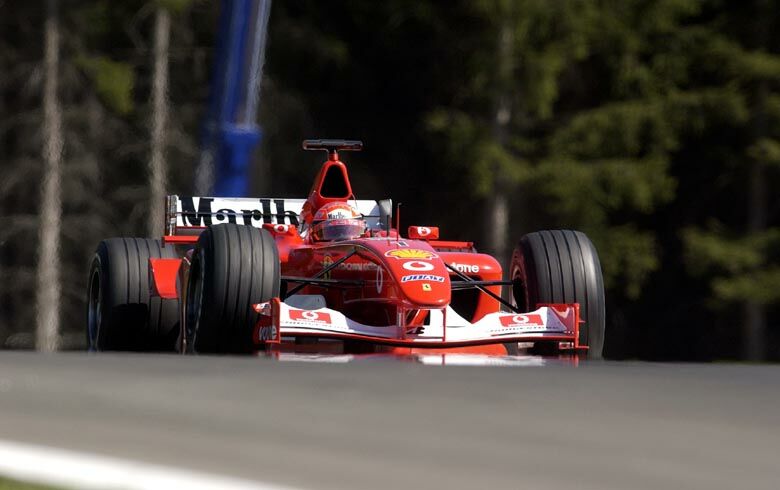Michael Schumacher at the wheel of his Ferrari F2002
