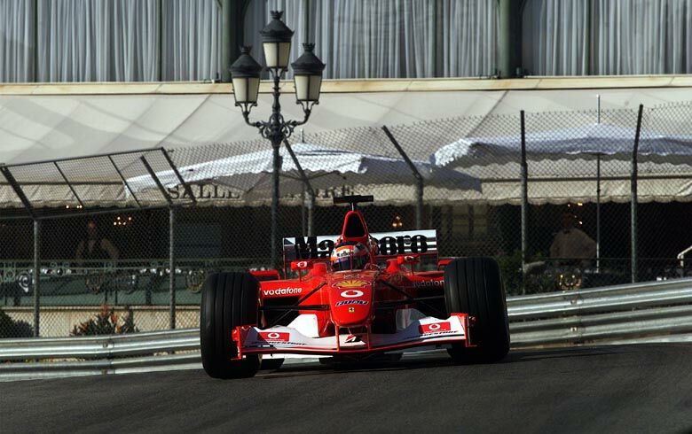 Rubens Barrichello on his way to seventh place in the 2002 Monaco Grand Prix