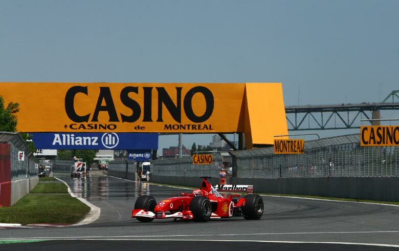 Schumacher in his Ferrari during qualifying for the Canadian Grand Prix