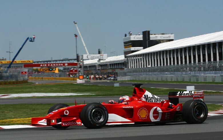 Rubens Barrichello in his Ferrari F2002 at the Canadian Grand Prix