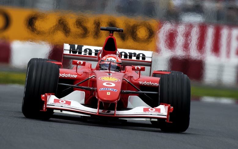 Michael Schumacher in his Ferrari F2002