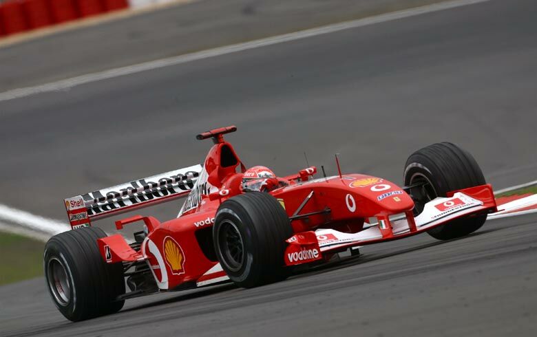 Michael Schumacher in his Ferrari F2002 at the European Grand Prix