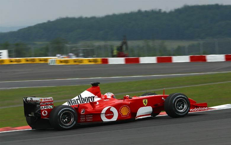 Rubens Barrichello on his way to his first win of the year at the European Grand Prix