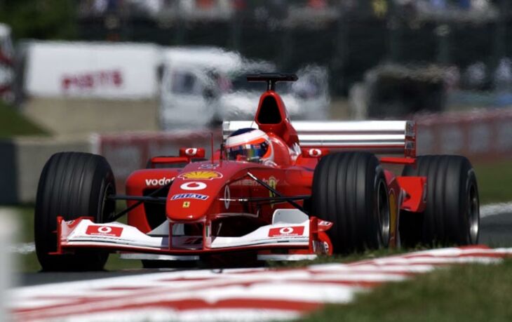 Rubens Barrichello suffered more bad luck when his Ferrari was left on the grid as the field made their way round the formation lap