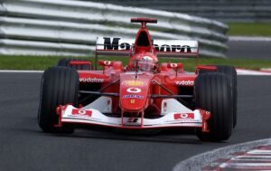 Michael Schumacher dominated all afternoon and ran out an easy winner of the 2002 Begian Grand Prix at Spa