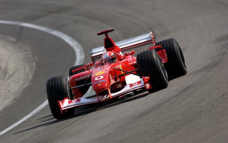 Michael Schumacher at the US GP. The event saw an estimated 150,000 spectators turn up